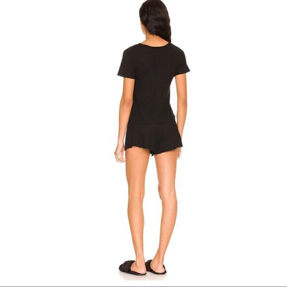REVOLVE Plush Micro Thermal Pajama Set in Black NWT - Picture 2 of 6